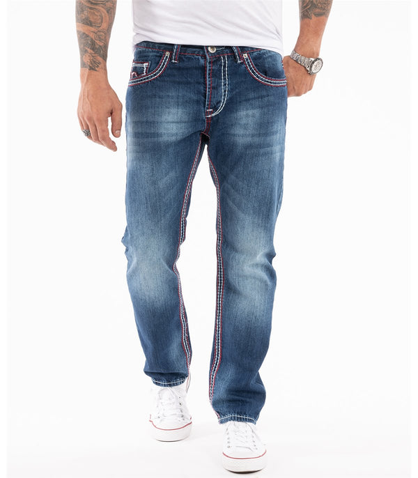 Rock Creek Herren Jeans Comfort Fit Dunkelblau RC-2272