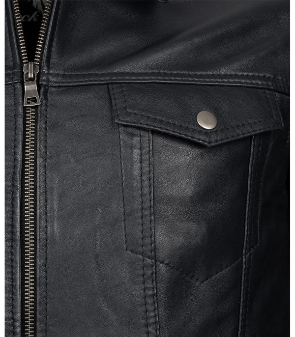 Rock Creek Herren Lederjacke Kentkragen H-296