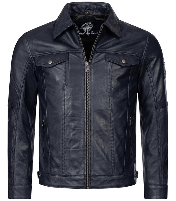 Rock Creek Herren Lederjacke Kentkragen H-296
