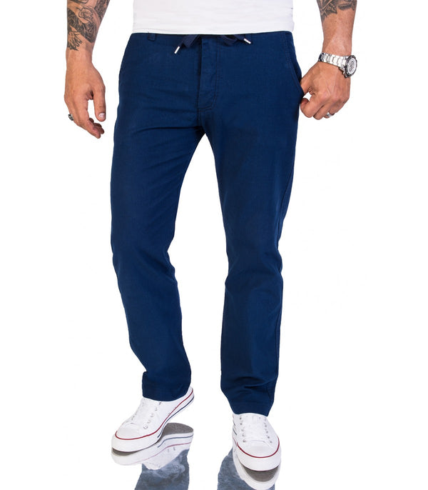 Rock Creek Herren Leinen-Optik Hose Stoffhose RC-2152