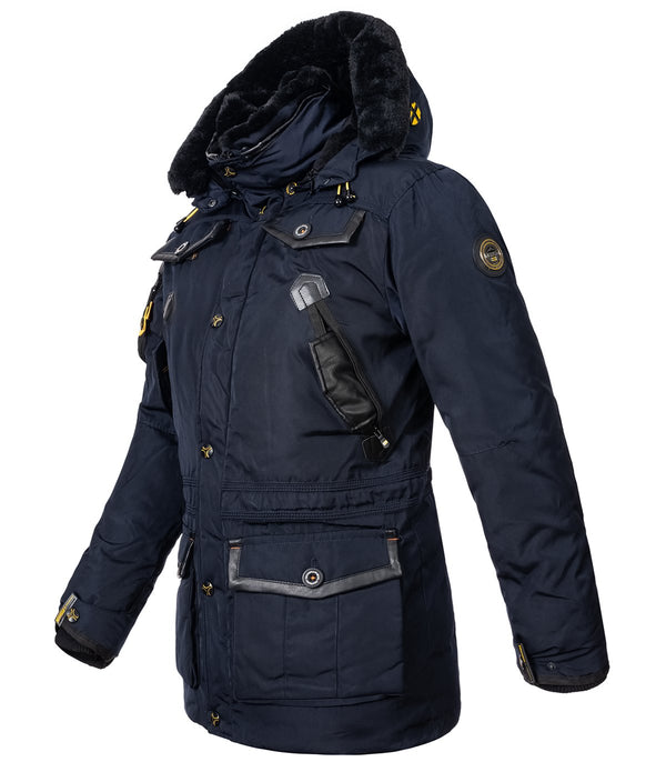 Geographical Norway Herren Winter Jacke mit Kunstfellkragen H-259