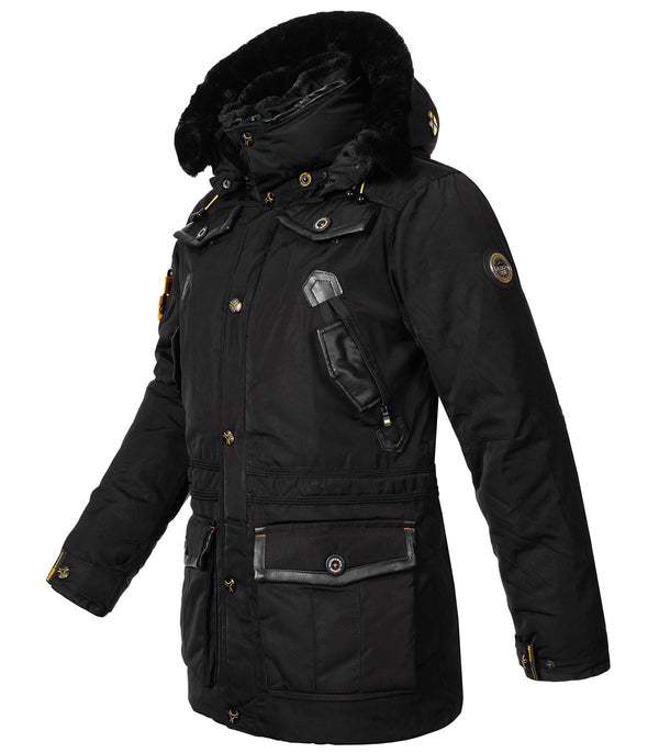 Geographical Norway Herren Winter Jacke mit Kunstfellkragen H-259