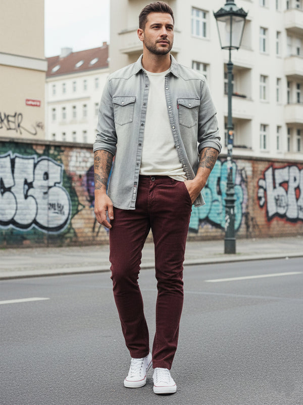 Rock Creek Herren Chino Hose Slim Fit RC-2154