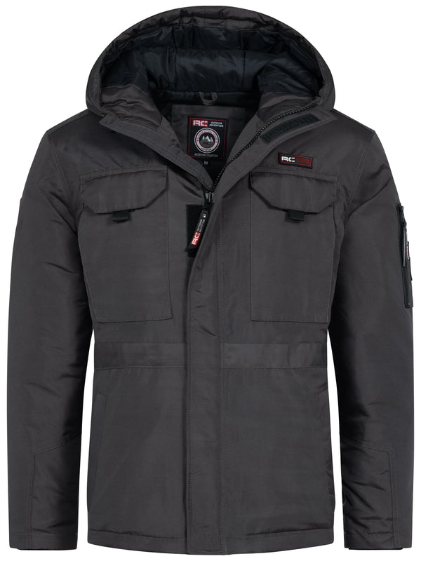 Rock Creek Herren Winterjacke H-400 dunkelgrau S-5XL wattierte Winterjacke mit vielen Taschen und wetterfestem Obermaterial