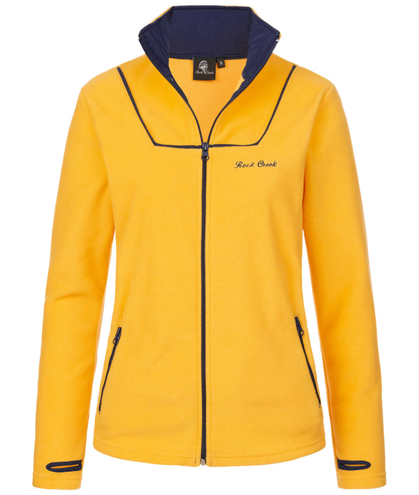 Rock Creek Damen Fleecejacke D-473 gelb marine XS-2XL kuschelige Fleecejacke für Damen Outdoor & Freizeit