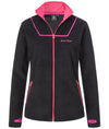 Rock Creek Damen Fleecejacke D-473 schwarz pink XS-2XL klassische Damenjacke Fleece mit Kontrastnähten und Taschen