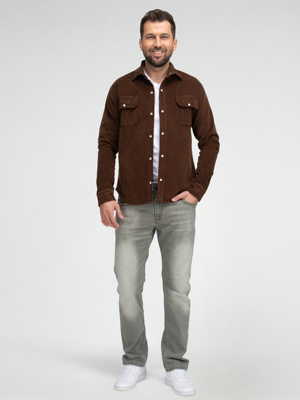 Rock Creek Herren Cordhemd Kentkragen H-412