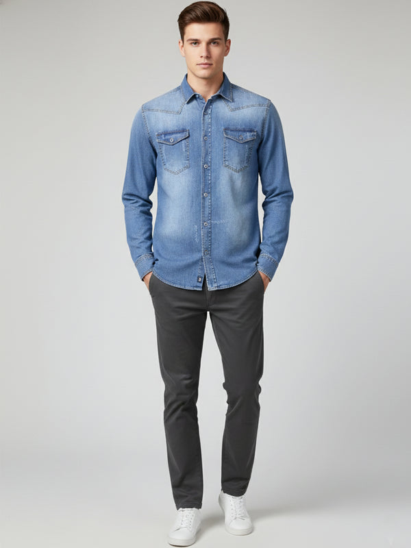 Rock Creek Herren Jeanshemd H-419