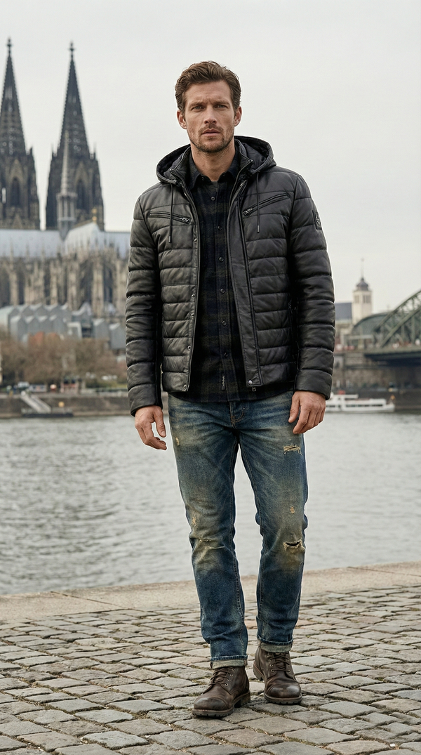 Rock Creek Herren Lederjacke H-404