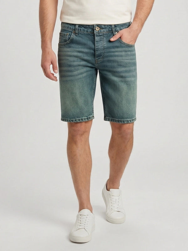 Rock Creek Herren Jeans Shorts Blau-Grün RC-2448