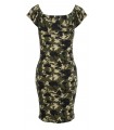 Damen Midikleid Sommer Kleid Camouflage D-331