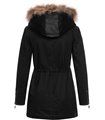 Damen Winterjacke Kapuze mit Echtpelz D-375