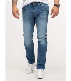 Lorenzo Loren Herren Jeans Regular Fit Blau LL-4002