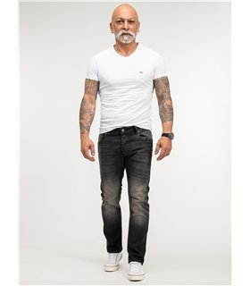 Lorenzo Loren Herren Jeans Regular Fit Schwarz LL-4005