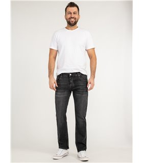 Lorenzo Loren Herren Jeans Regular Fit Dunkelgrau LL-4006