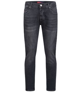 Lorenzo Loren Herren Jeans Regular Fit Dunkelgrau LL-4006