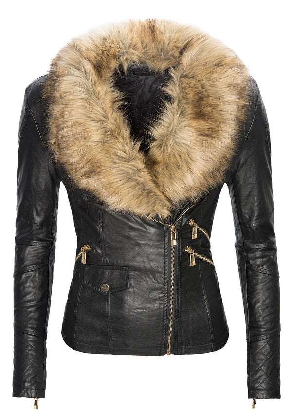Damen Winter Kunstlederjacke mit Kunstfellkragen D-119_77381.jpg