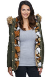 Damen Winterjacke Gefüttert Kapuze mit Kunstfellkragen D-226_77879.jpg