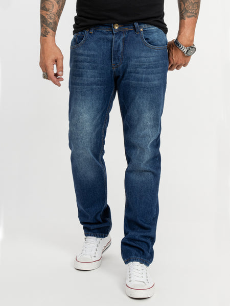 Rock Creek RC-2091 Jean Homme Coupe Droite Bleu - Confort Et Style Décontracté