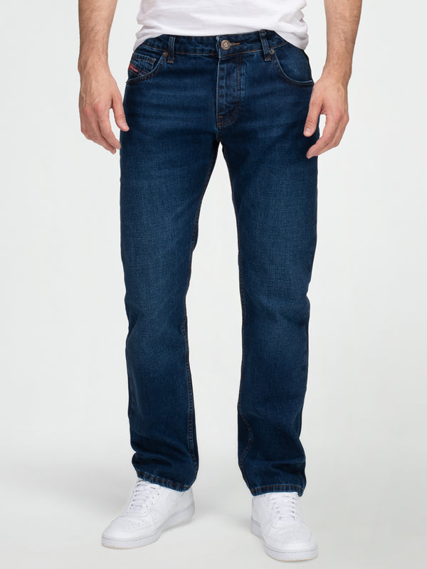 Lorenzo Loren Herren Jeans Regular Fit Dunkelblau LL-4013