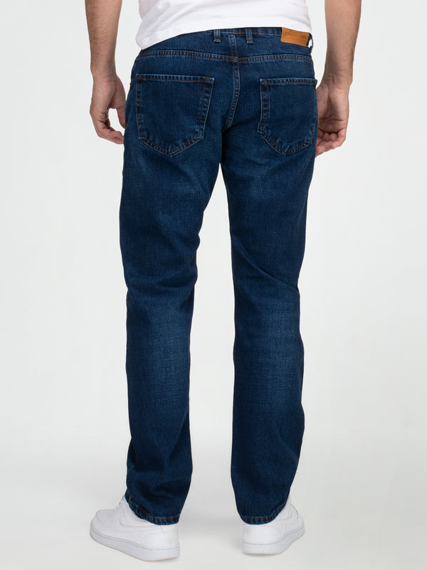 Lorenzo Loren Herren Jeans Regular Fit Dunkelblau LL-4013