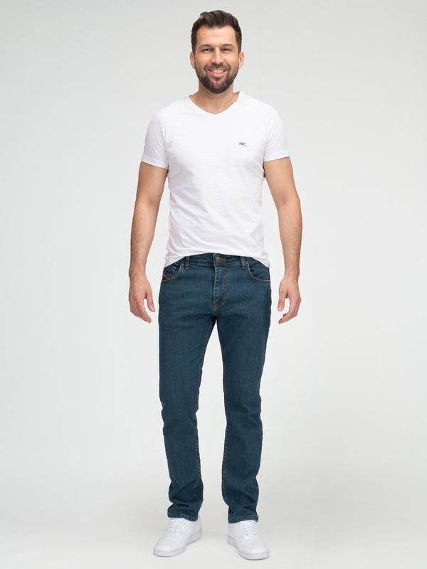 Lorenzo Loren Herren Jeans Regular Fit Blau LL-4015