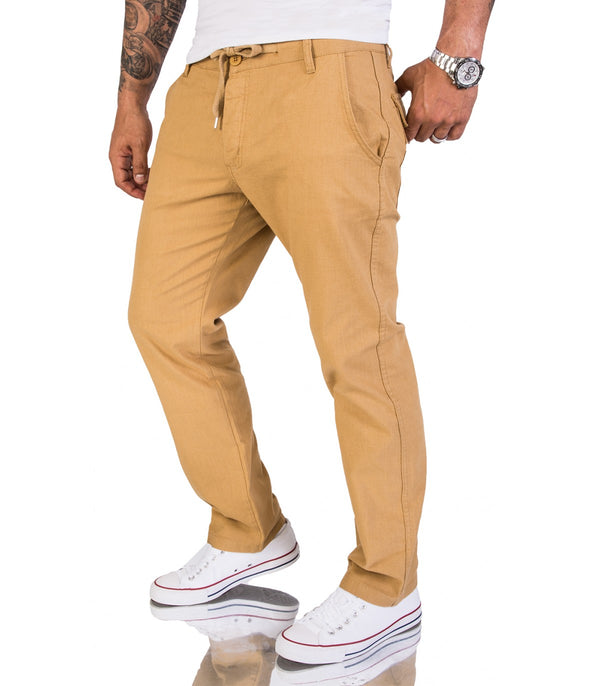 Rock Creek Herren Leinen-Optik Hose Stoffhose RC-2152