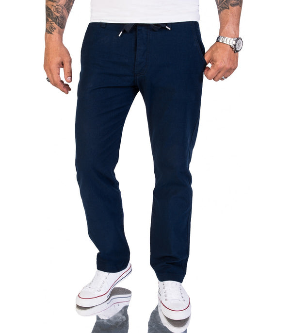 Rock Creek Herren Leinen-Optik Hose Stoffhose RC-2152