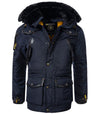 Geographical Norway Herren Winter Jacke mit Kunstfellkragen H-259